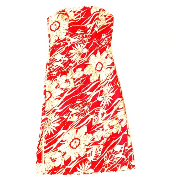 Express Dresses & Skirts - 90s RARE Express Vibrant Floral Tropical Strapless MIDI DRESS Fitted ⭐️⭐️⭐️⭐️⭐️